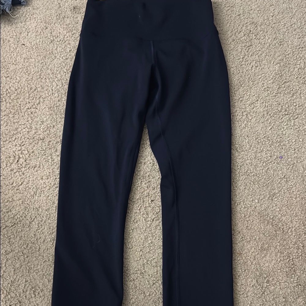 Lululemon Navy Blue Wunder Under Crop Leggings
